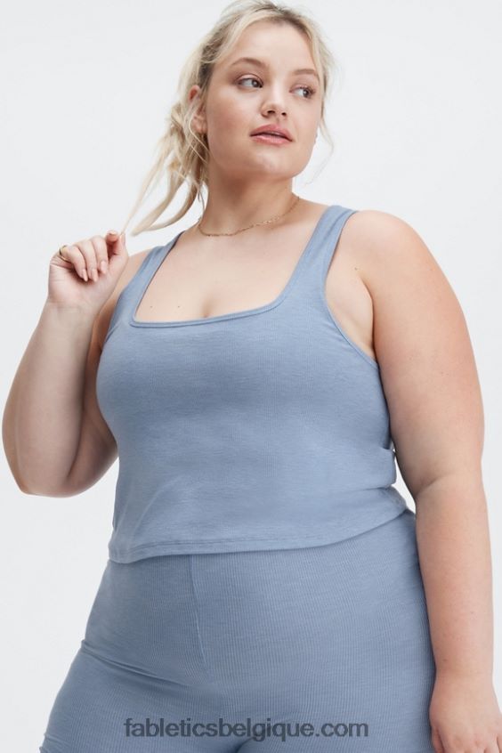 débardeur côtelé restoreknit femmes Fabletics 404P0T2273 jean délavé