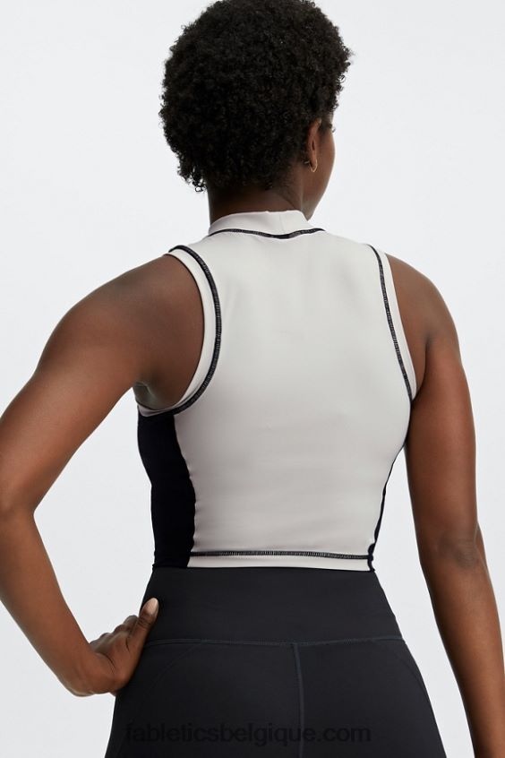 débardeur à col montant giana femmes Fabletics 404P0T2302 frêne/noir