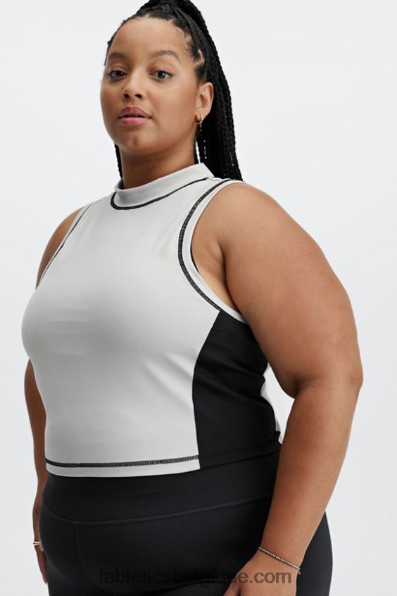 débardeur à col montant giana femmes Fabletics 404P0T2303 frêne/noir