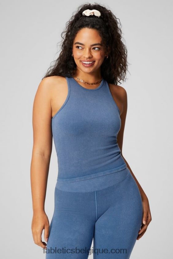 débardeur à col montant sans couture cloud femmes Fabletics 404P0T2151 indigo clair