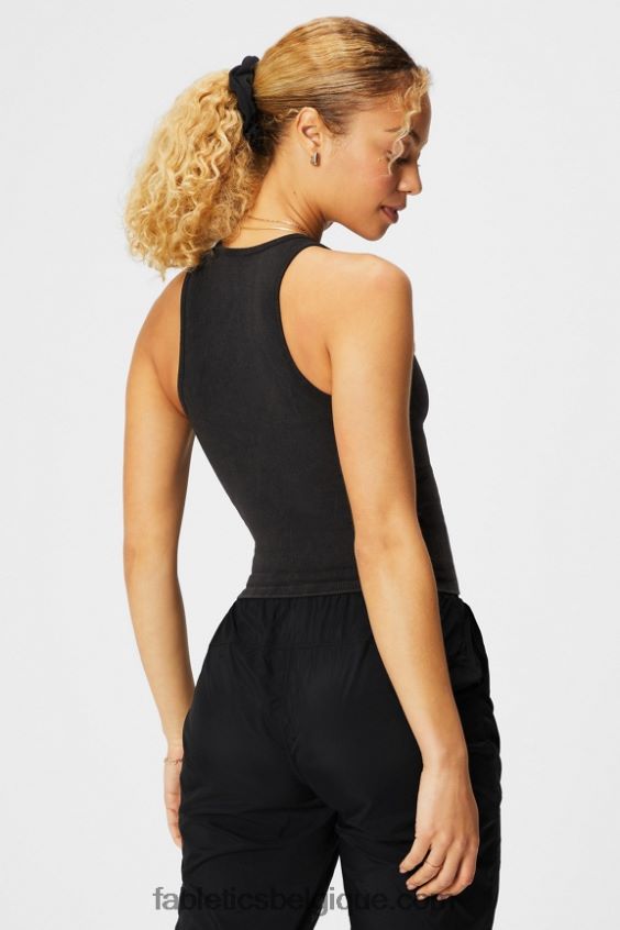 débardeur à col montant sans couture cloud femmes Fabletics 404P0T2153 millésime noir
