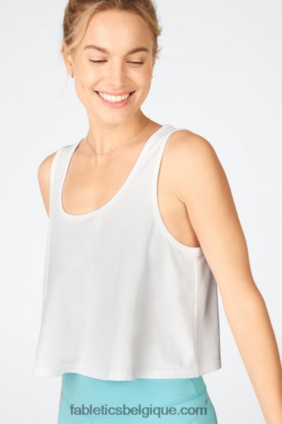 débardeur court en maille élégante femmes Fabletics 404P0T2314 blanc