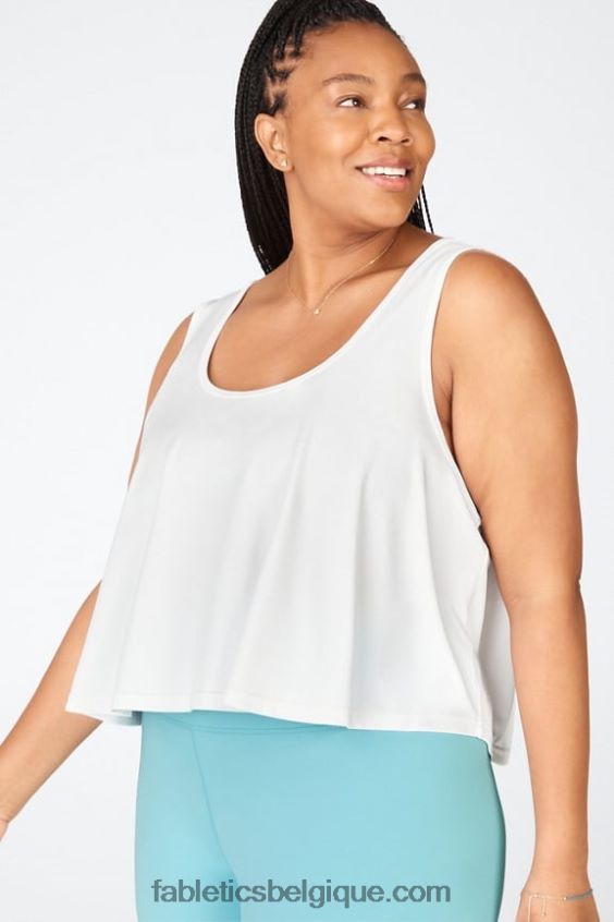 débardeur court en maille élégante femmes Fabletics 404P0T2315 blanc