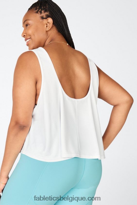 débardeur court en maille élégante femmes Fabletics 404P0T2315 blanc