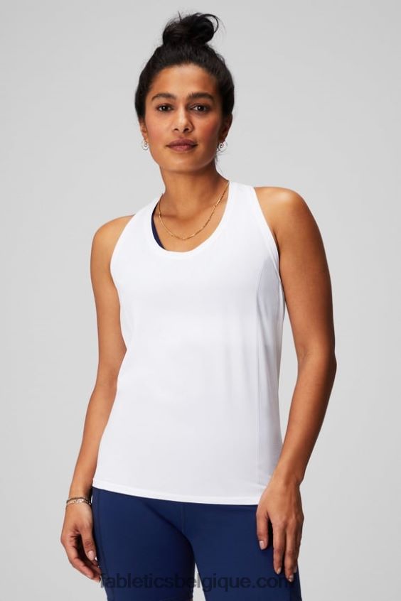 débardeur à dos nageur en plumes femmes Fabletics 404P0T2138 blanc classique