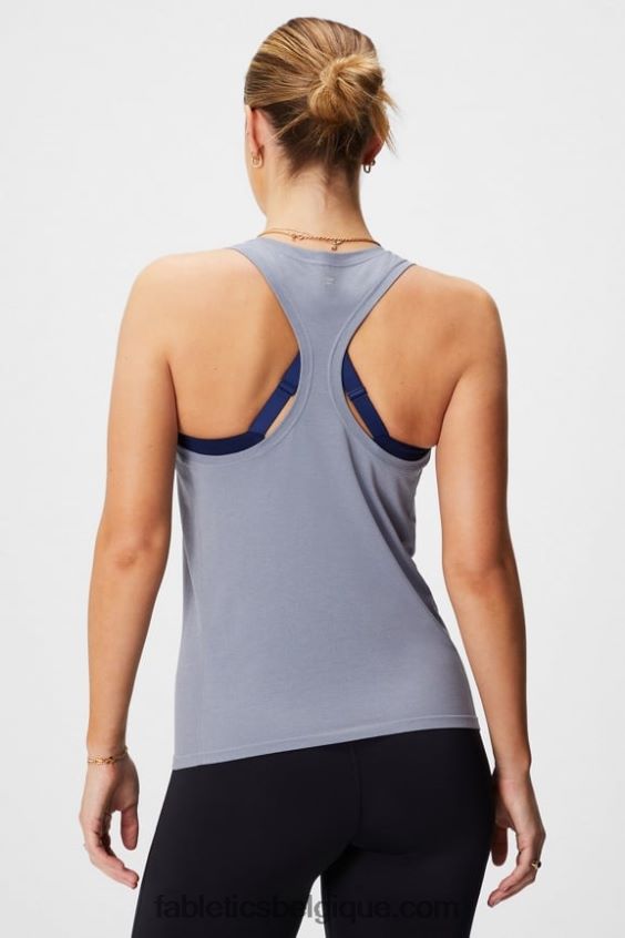 débardeur à dos nageur en plumes femmes Fabletics 404P0T2139 gris chiné classique