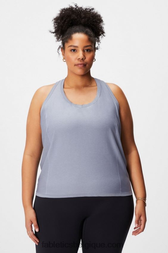 débardeur à dos nageur en plumes femmes Fabletics 404P0T2140 gris chiné classique