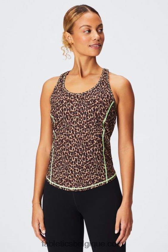 débardeur dos nageur phoenix lite femmes Fabletics 404P0T2181 guépard ondulé/surligneur