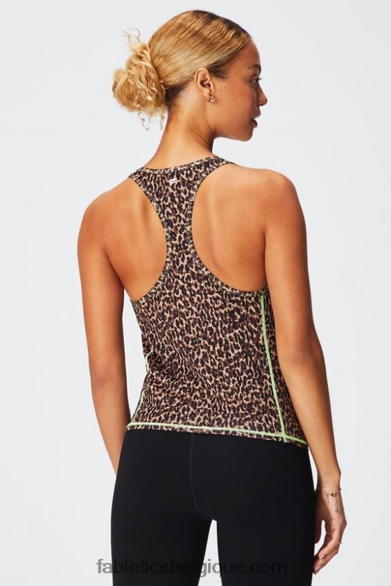 débardeur dos nageur phoenix lite femmes Fabletics 404P0T2181 guépard ondulé/surligneur