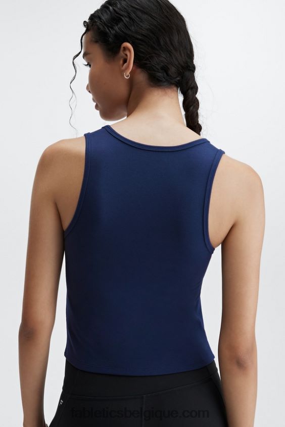 débardeur en coton à vivre femmes Fabletics 404P0T2244 bleu marine profond