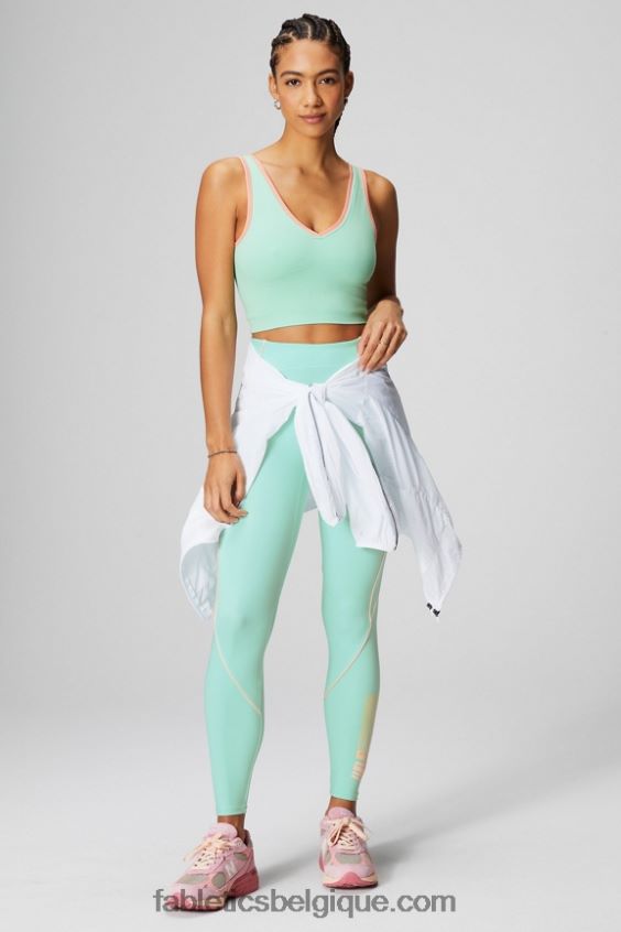 débardeur à encolure en v femmes Fabletics 404P0T2200 misty bay/peach kiss