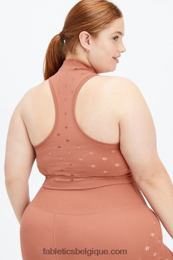 débardeur frances sculptknit à col montant femmes Fabletics 404P0T2267 caramel au beurre