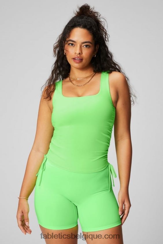 débardeur froncé à soutien-gorge intégré femmes Fabletics 404P0T2147 néon à la menthe