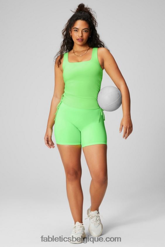 débardeur froncé à soutien-gorge intégré femmes Fabletics 404P0T2147 néon à la menthe