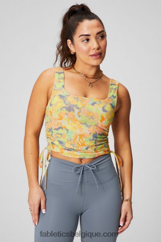 débardeur froncé à soutien-gorge intégré femmes Fabletics 404P0T2148 souci peint