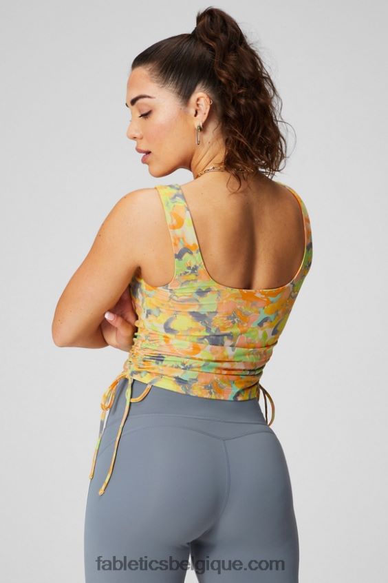 débardeur froncé à soutien-gorge intégré femmes Fabletics 404P0T2148 souci peint
