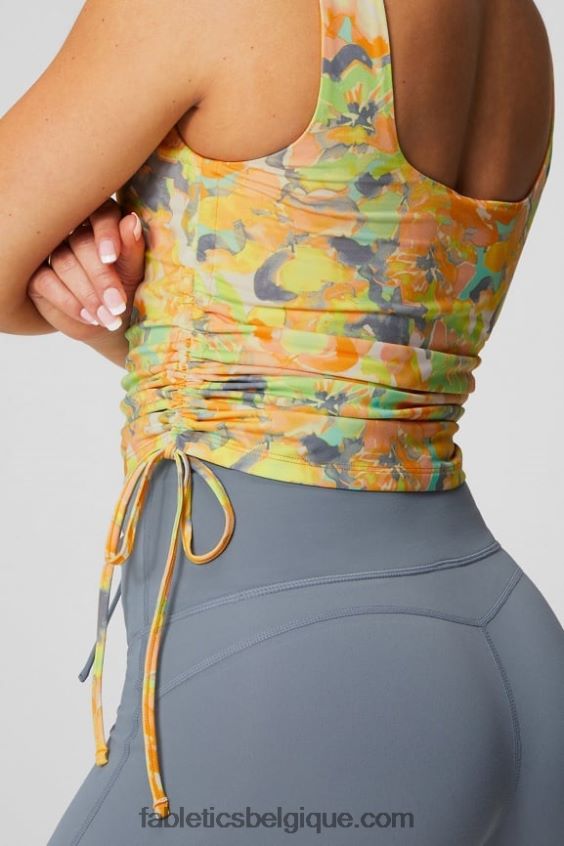 débardeur froncé à soutien-gorge intégré femmes Fabletics 404P0T2148 souci peint
