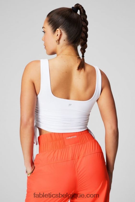 débardeur froncé à soutien-gorge intégré femmes Fabletics 404P0T2154 blanc classique