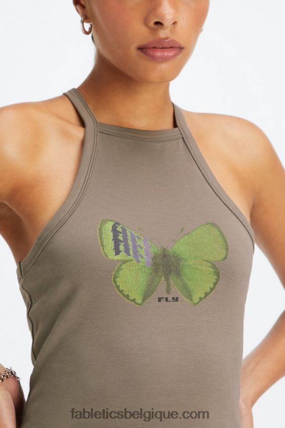 débardeur habitable femmes Fabletics 404P0T2228 écorce de saule/mouche à feu