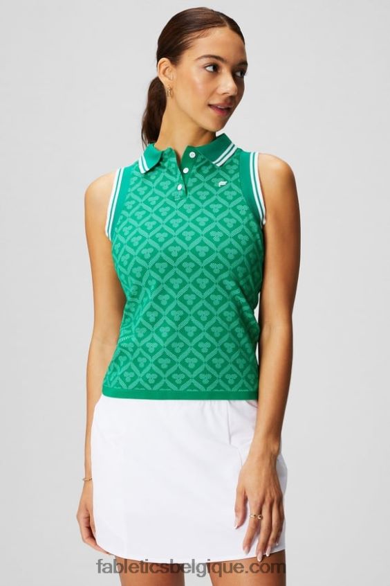 débardeur polo sans coutures femmes Fabletics 404P0T2166 jacquard château fairway