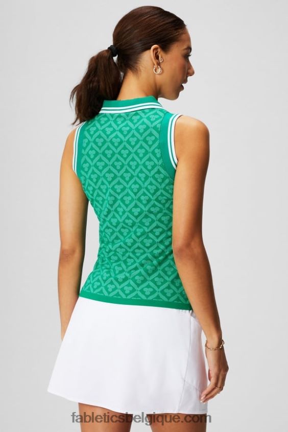 débardeur polo sans coutures femmes Fabletics 404P0T2166 jacquard château fairway