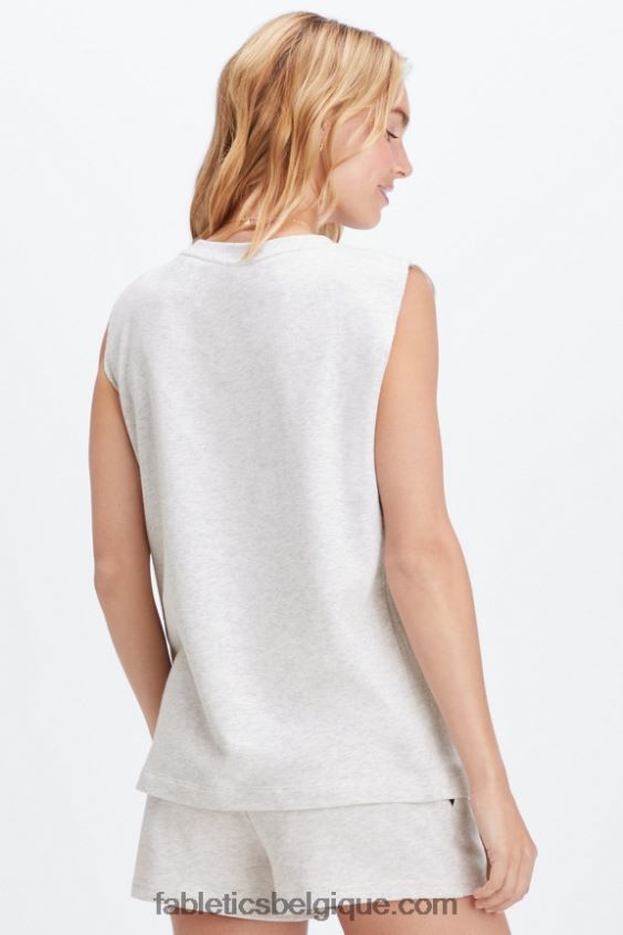 débardeur éponge surdimensionné femmes Fabletics 404P0T2259 soft grey heather/athletic club