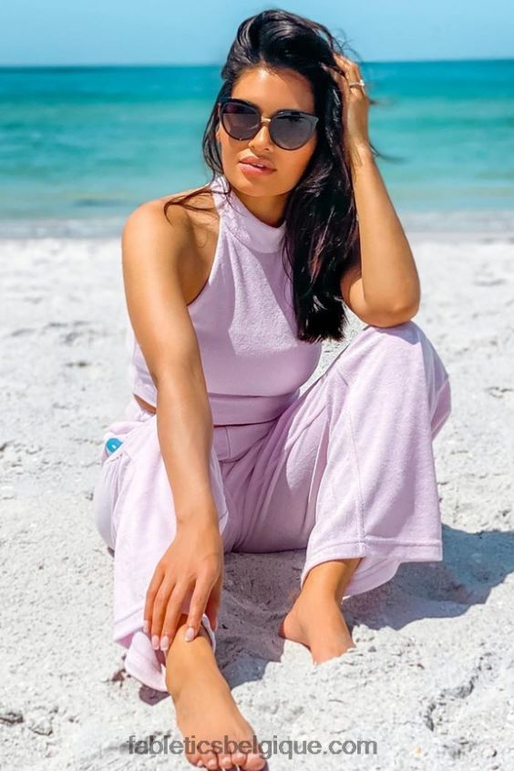 débardeur à soutien-gorge intégré en éponge femmes Fabletics 404P0T2280 lustre lavande