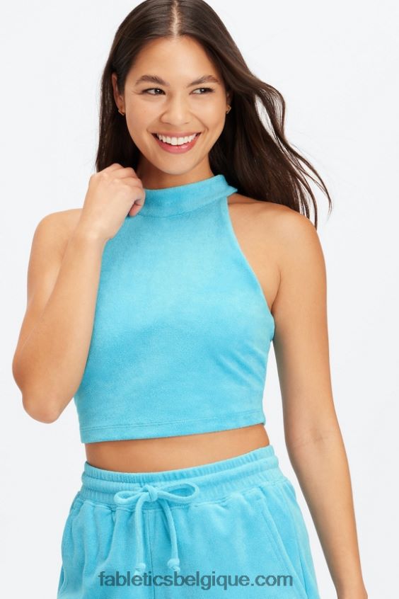 débardeur à soutien-gorge intégré en éponge femmes Fabletics 404P0T2281 bleu aqua