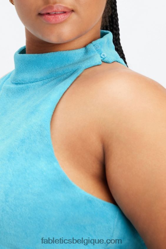 débardeur à soutien-gorge intégré en éponge femmes Fabletics 404P0T2282 bleu aqua