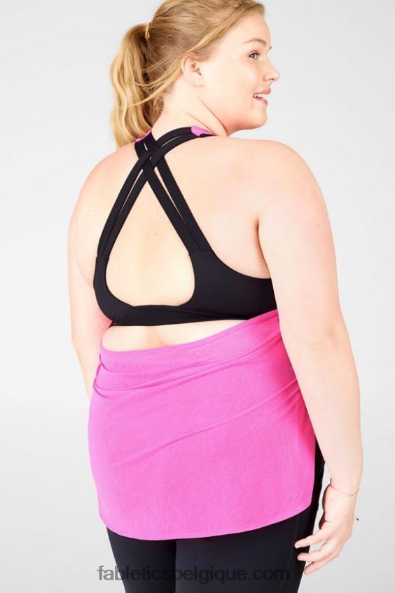 débardeur à soutien-gorge intégré ryan femmes Fabletics 404P0T2383 rose fluo/noir