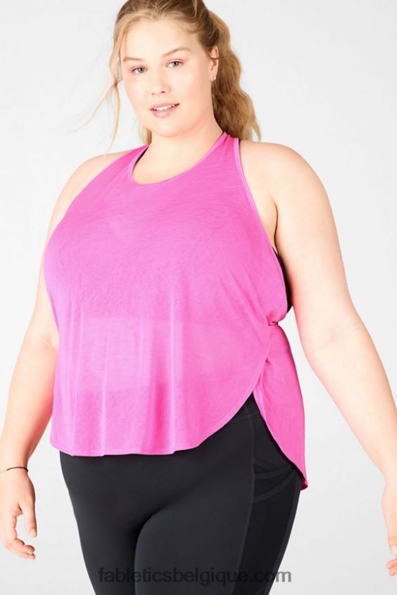 débardeur à soutien-gorge intégré ryan femmes Fabletics 404P0T2383 rose fluo/noir