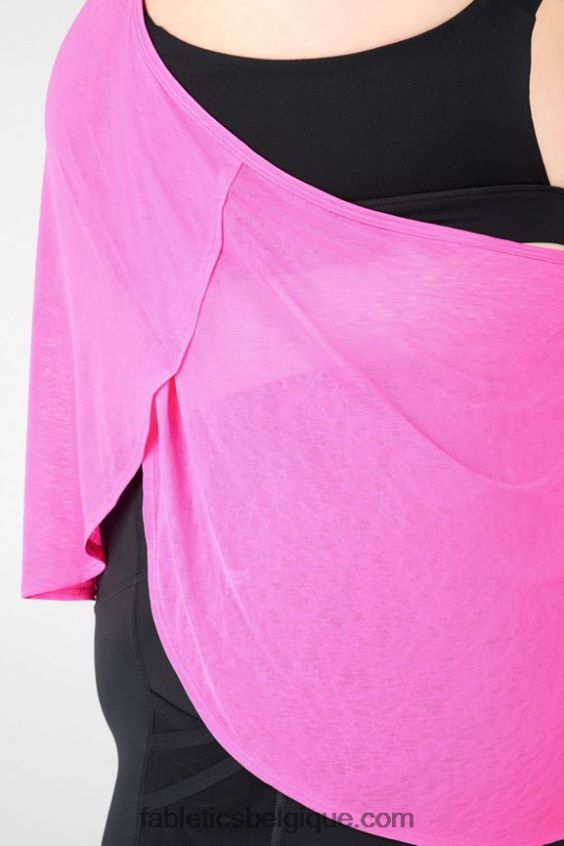 débardeur à soutien-gorge intégré ryan femmes Fabletics 404P0T2383 rose fluo/noir