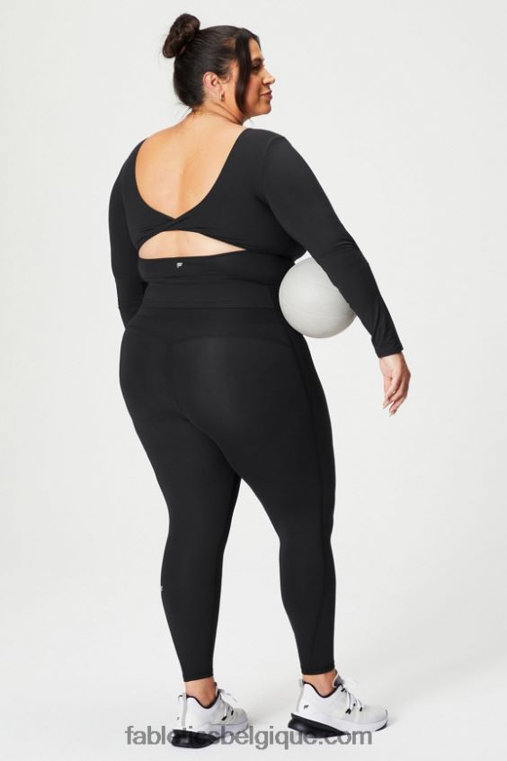 haut à manches longues avec soutien-gorge intégré oasis twist femmes Fabletics 404P0T2198 noir