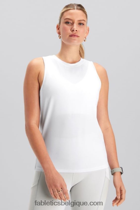 réservoir arrière ouvert dry-flex femmes Fabletics 404P0T2118 blanc classique