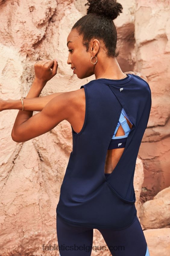 réservoir arrière ouvert dry-flex femmes Fabletics 404P0T2123 bleu marine profond