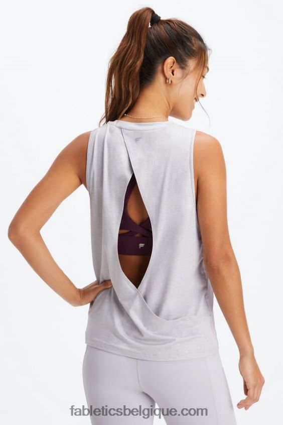réservoir arrière ouvert dry-flex femmes Fabletics 404P0T2127 gris doux chiné