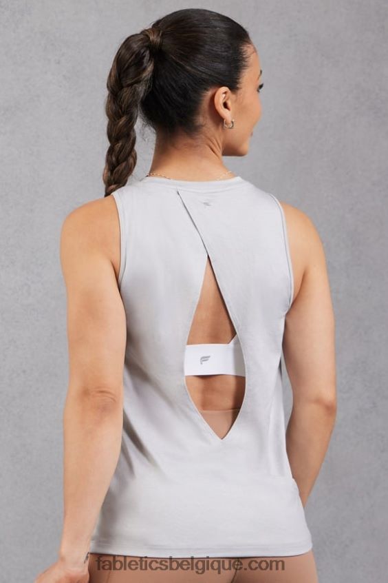 réservoir arrière ouvert dry-flex femmes Fabletics 404P0T2127 gris doux chiné