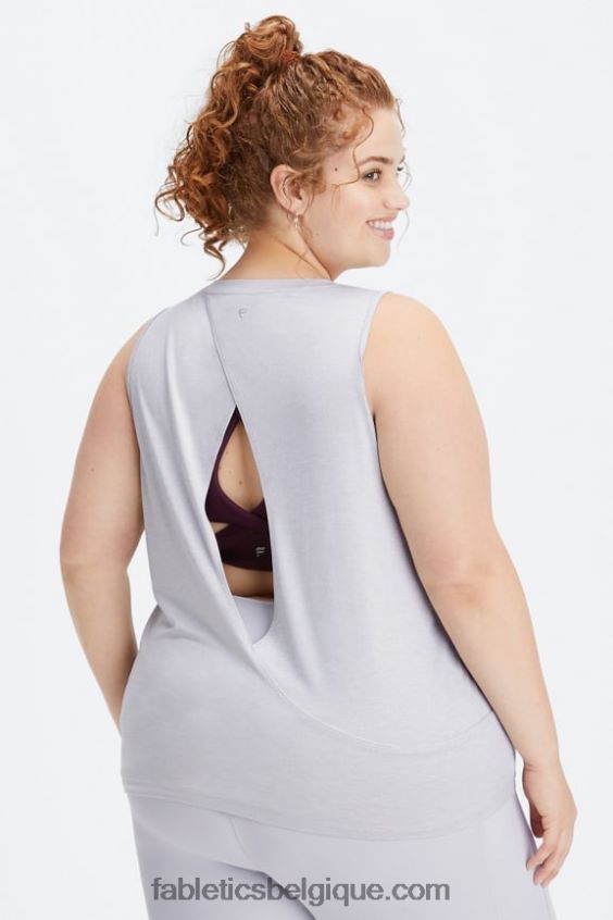 réservoir arrière ouvert dry-flex femmes Fabletics 404P0T2128 gris doux chiné