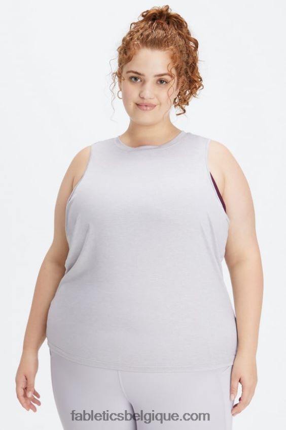 réservoir arrière ouvert dry-flex femmes Fabletics 404P0T2128 gris doux chiné