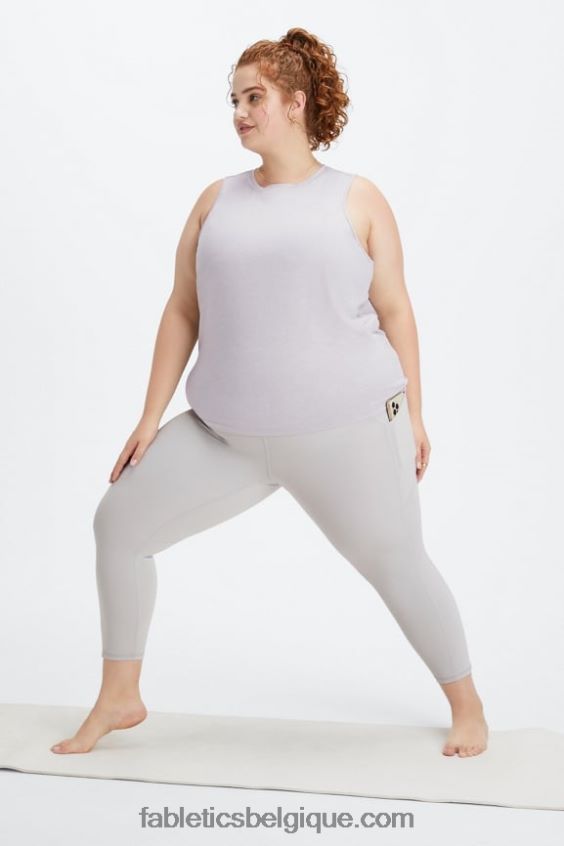 réservoir arrière ouvert dry-flex femmes Fabletics 404P0T2128 gris doux chiné