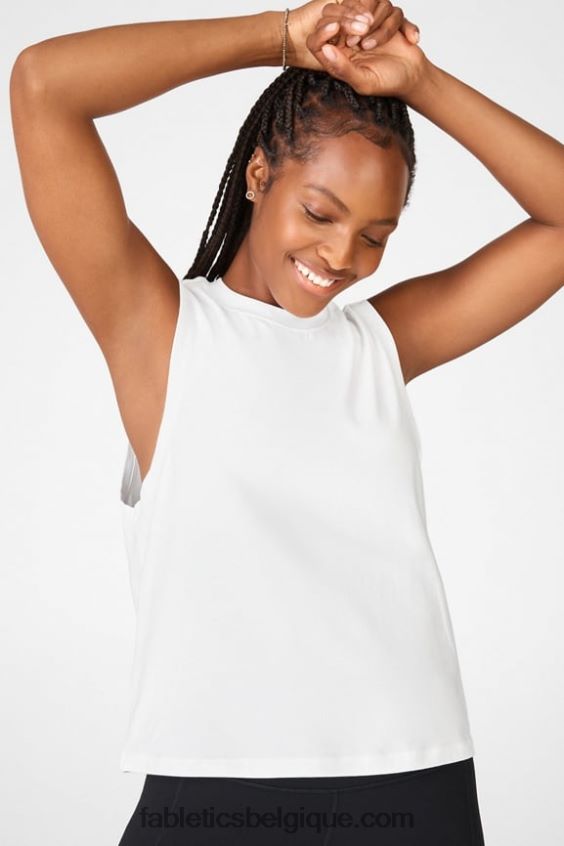 réservoir de muscle de jade femmes Fabletics 404P0T2348 blanc