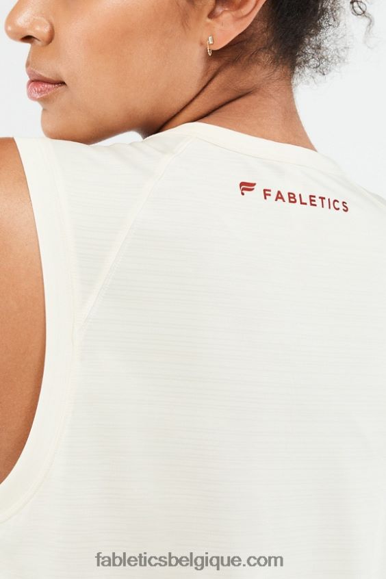 réservoir musculaire éco-responsable femmes Fabletics 404P0T2304 logo éclat de noix de coco/cerise