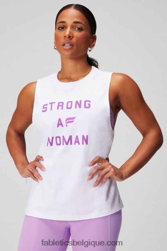 réservoir musculaire de la journée internationale femmes Fabletics 404P0T2168 blanc classique/graphique