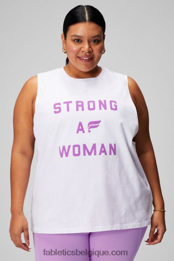 réservoir musculaire de la journée internationale femmes Fabletics 404P0T2169 blanc classique/graphique