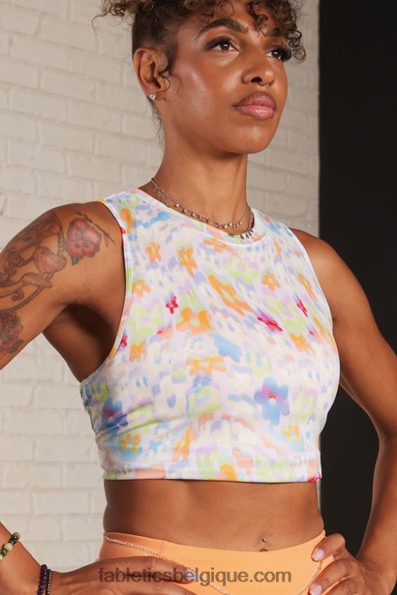 réservoir musculaire dry-flex femmes Fabletics 404P0T2206 club floral/athlétique nouvelle vague