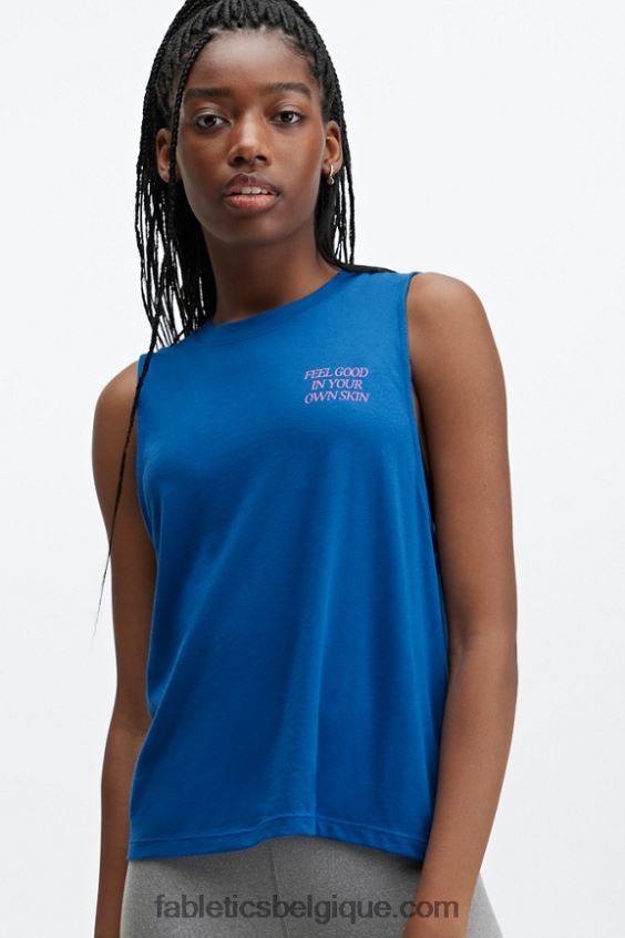 réservoir musculaire recadrée femmes Fabletics 404P0T2332 se sentir bien/bleu électrique