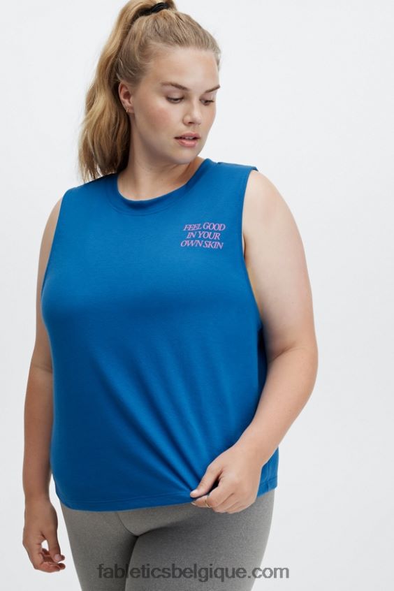 réservoir musculaire recadrée femmes Fabletics 404P0T2333 se sentir bien/bleu électrique