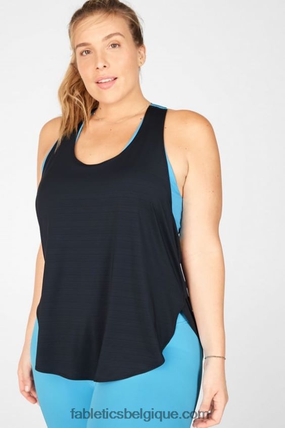 soutien-gorge intégré éco-responsable femmes Fabletics 404P0T2402 noir/céruléen clair/crème de citron