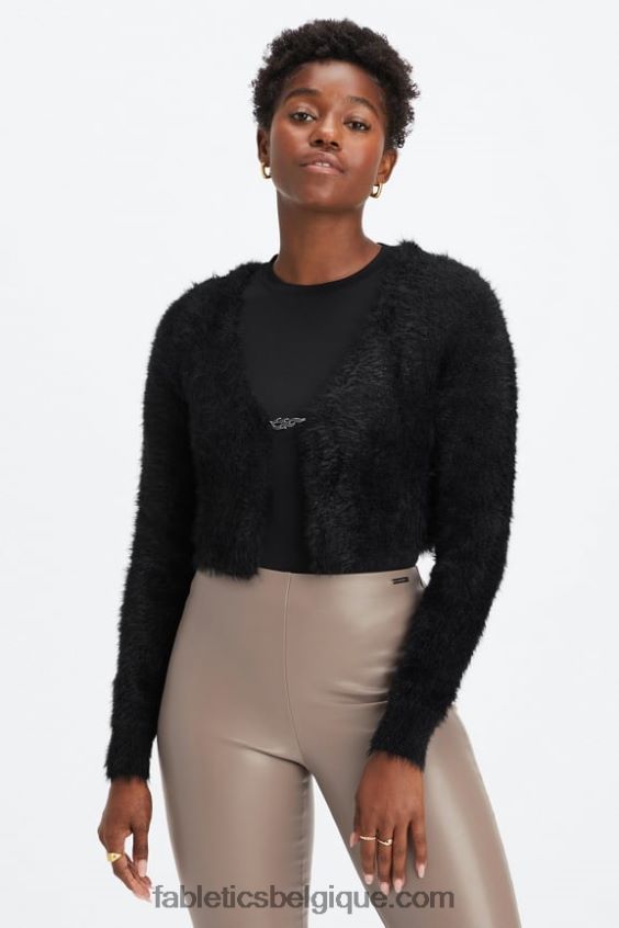 cardigan court femmes Fabletics 404P0T2626 noir