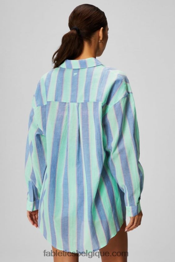 chemise oversize en voile de coton femmes Fabletics 404P0T2585 bande de villégiature